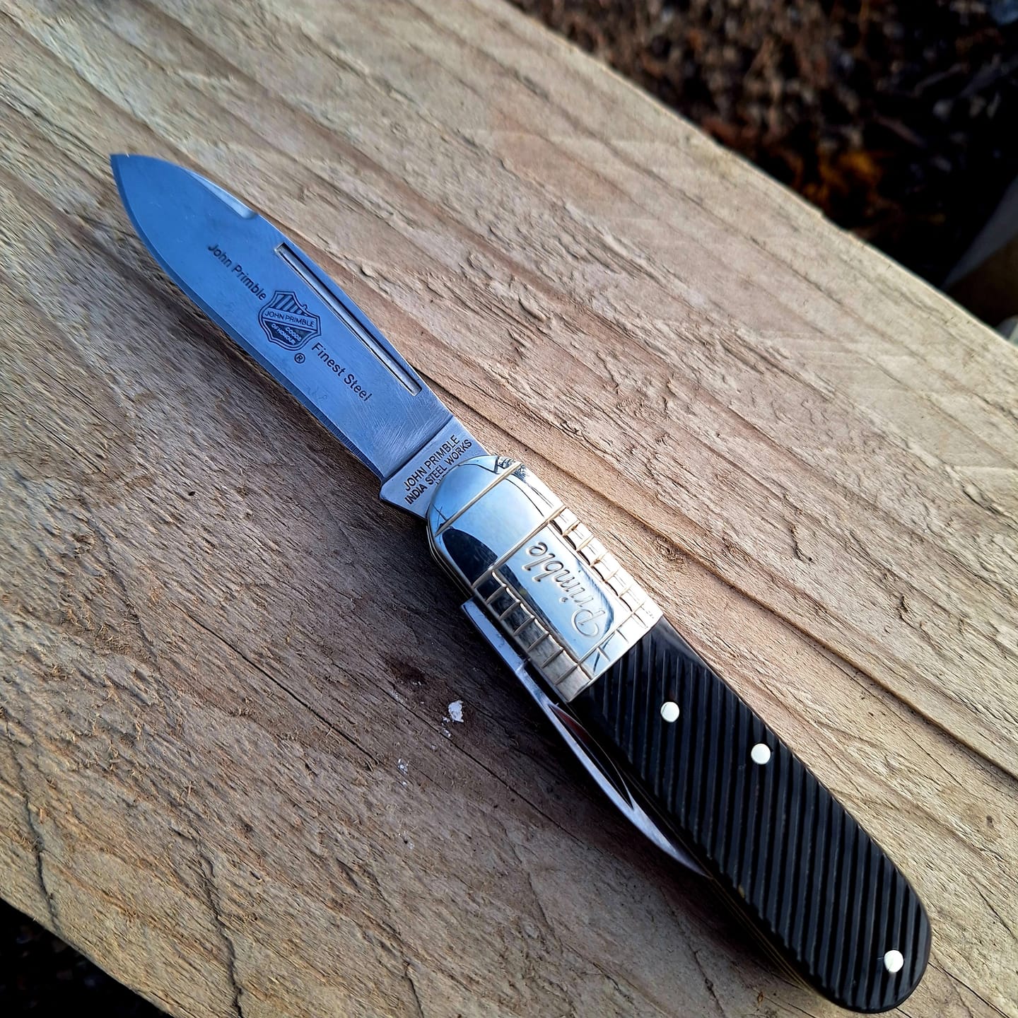 Customer photo review of Barlow - Black Saw Cut Buffalo Horn