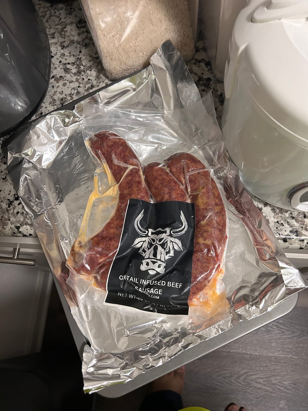 Customer photo review of Oxtail Infused Beef Sausage