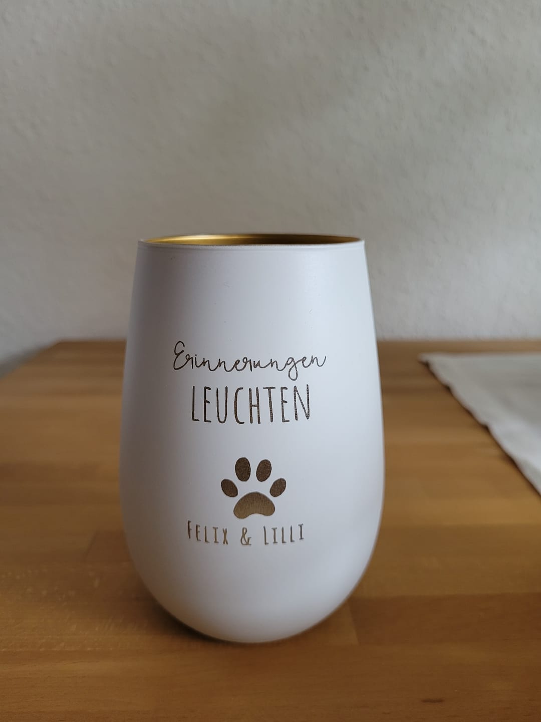 Customer photo review of Erinnerungen leuchten - Individuelles Trauerlicht