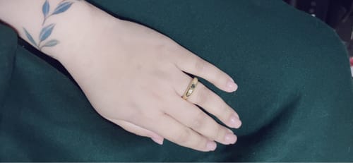 Customer photo review of Guardian Heart Gemstone Diamond Promise Ring