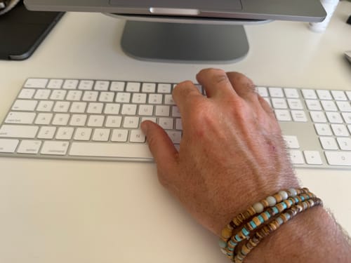Customer photo review of Colorful Surfer Style Stacking Bracelets Buddha Lucky Mala Beads Bracelets