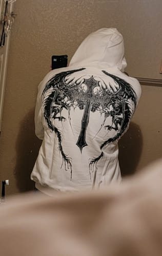 Customer photo review of Dragon Soul Oversized pullover hoodie [DIVINE WHITE]