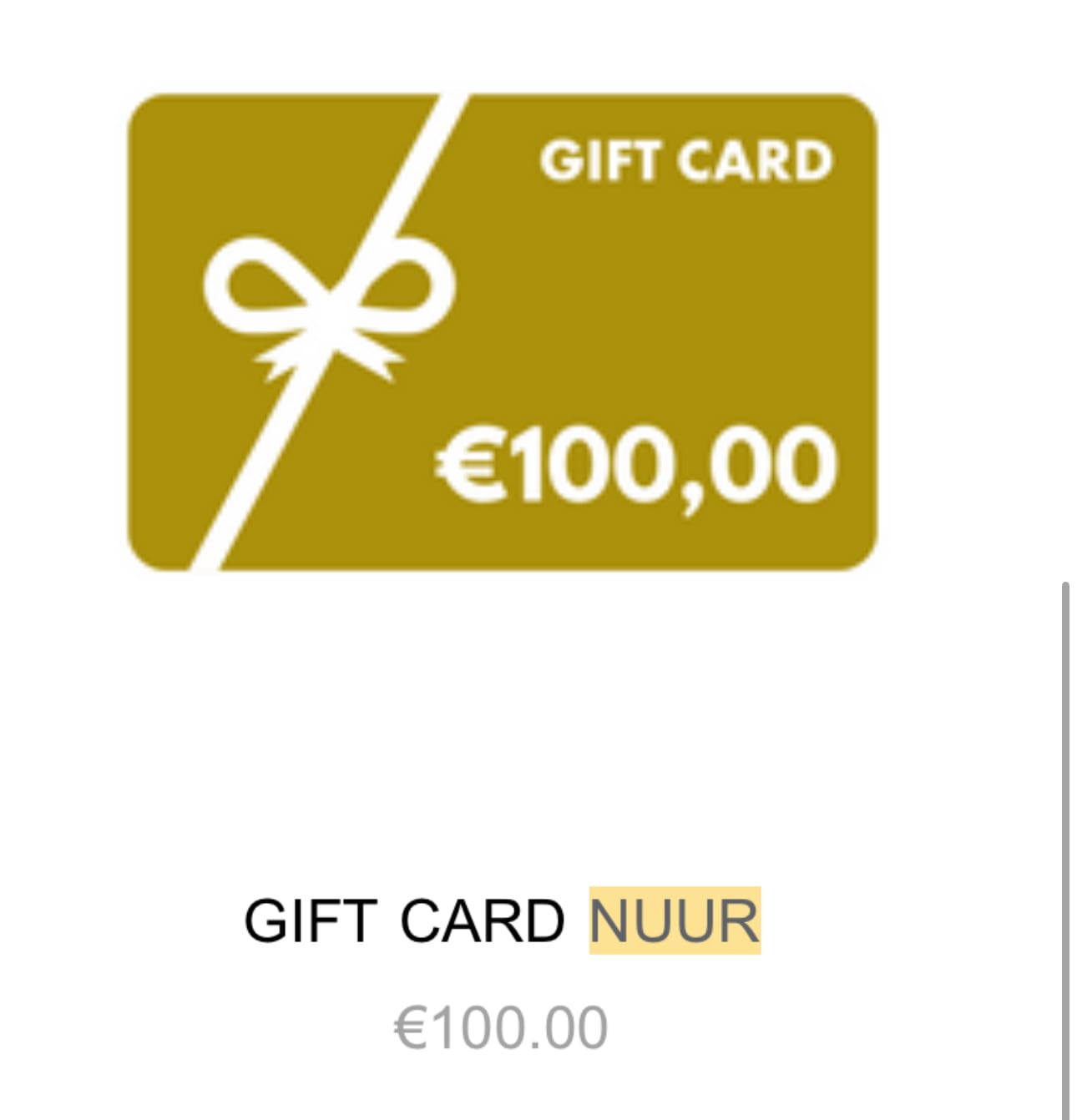 Customer photo review of GIFT CARD NUUR