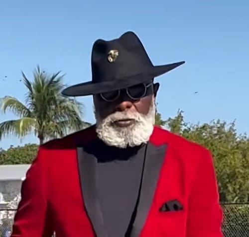 Customer photo review of Atlanta Suede Wide Brim Fedora - Black