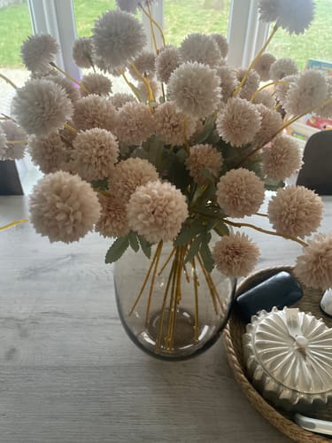 Customer photo review of Zijden Kiku Bloemen - Crème (10 stengels)