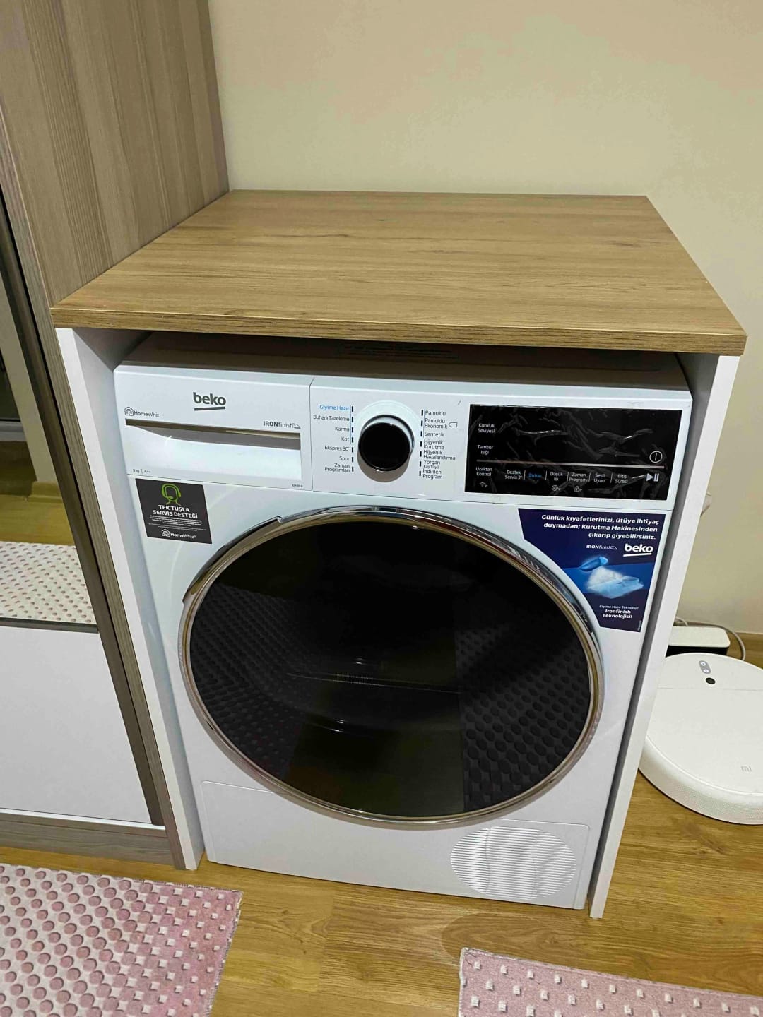 Customer photo review of Rani KD103 Çamaşır - Kurutma Makinesi Dolabı Kapaksız Beyaz - Sepet Ceviz