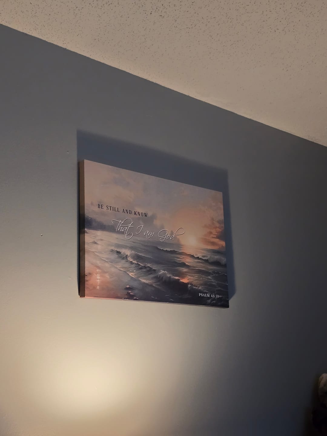 Customer photo review of Be Still and Know, Seascape, Psalm 46:10 Wall Art Canvas Print