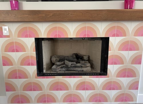 Sunrise Blush 8 Square Cement Tile by Trina Turk