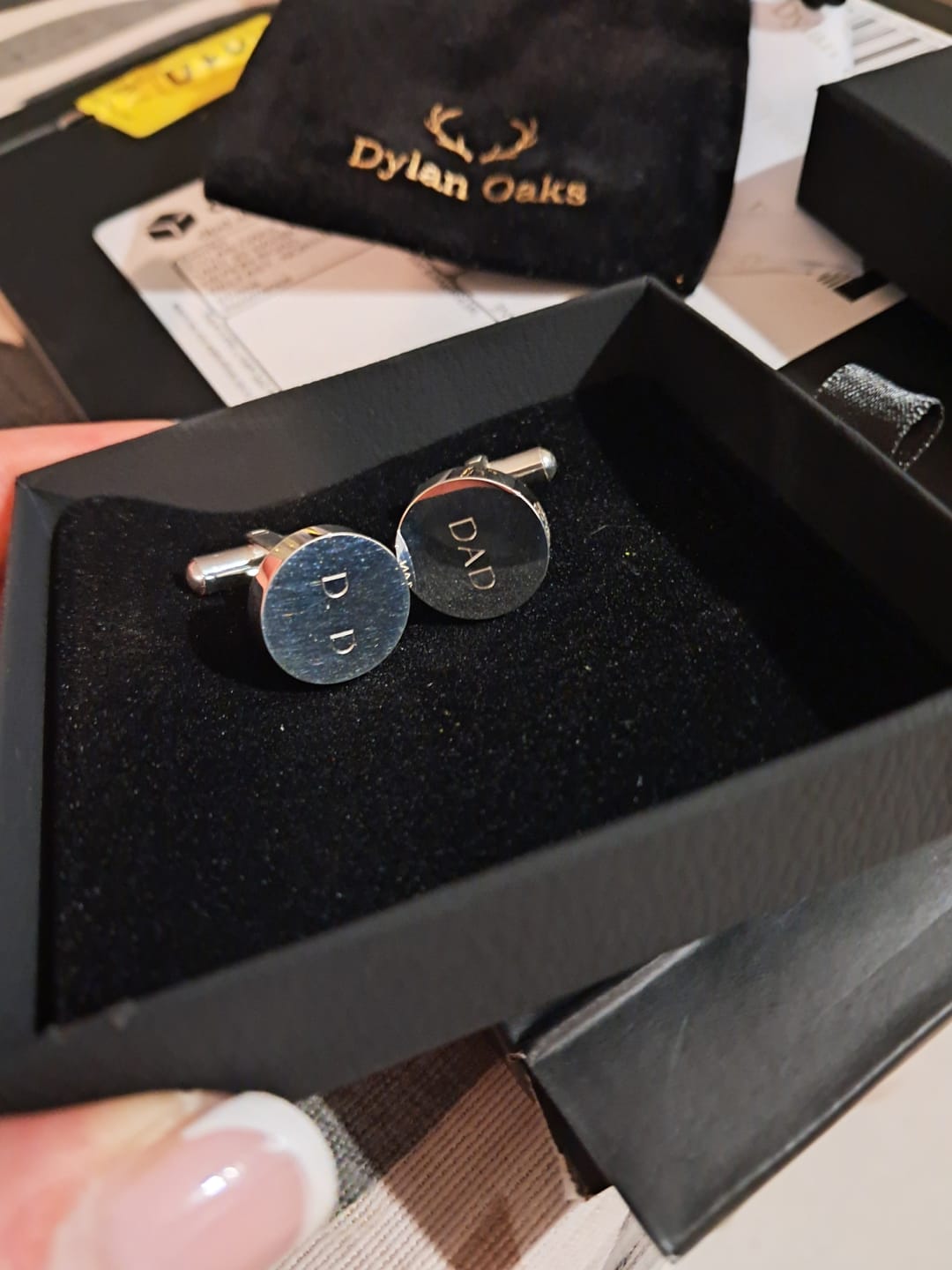 Customer photo review of Personalised Cufflinks in Silver