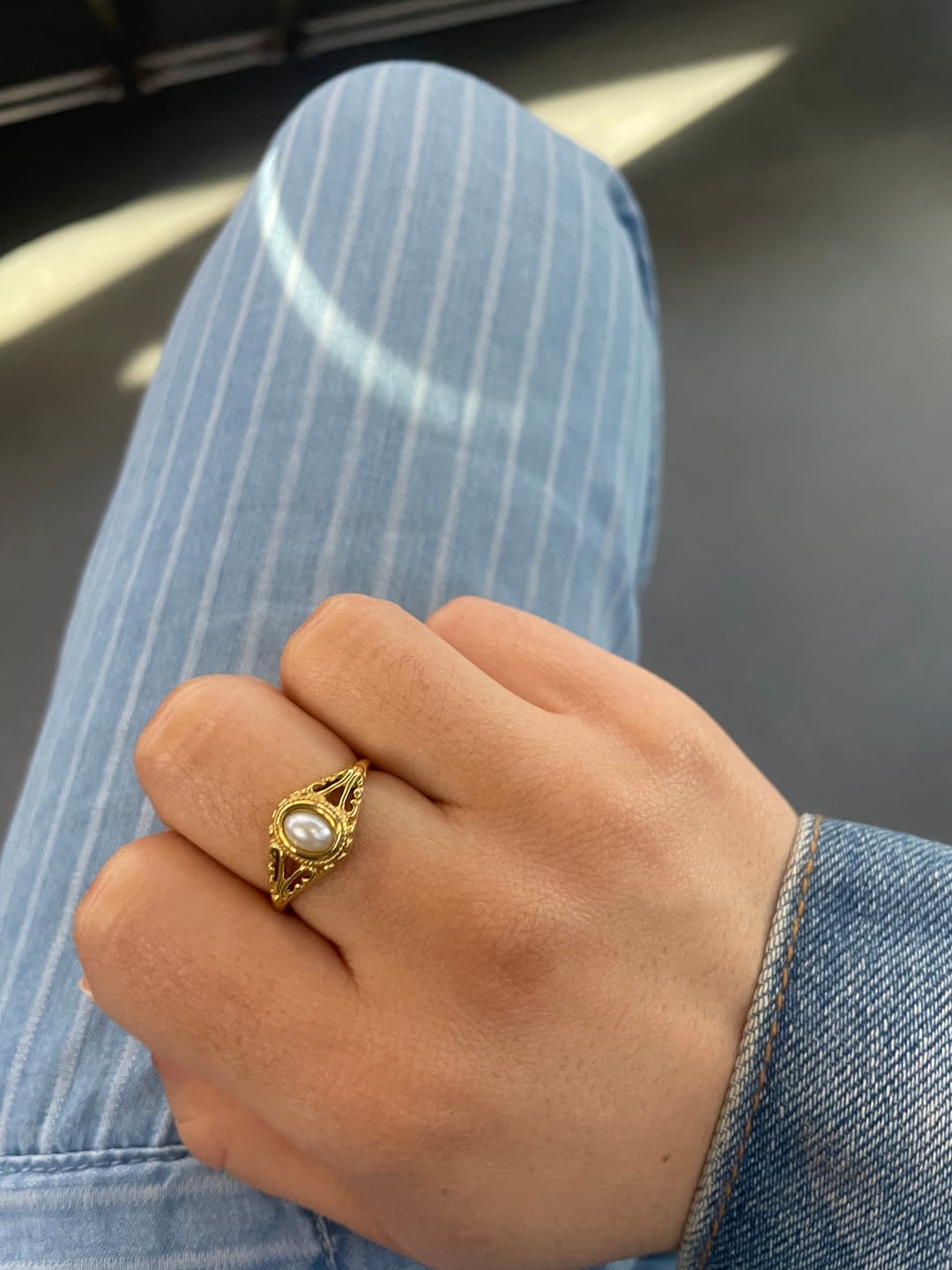 Customer photo review of Vintage Royal Pearl Ring