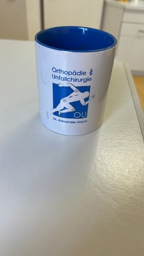 Customer photo review of TassenExpress - Becher Keramik Tasse mit Logo bedruckt 325ml Firmenlogo