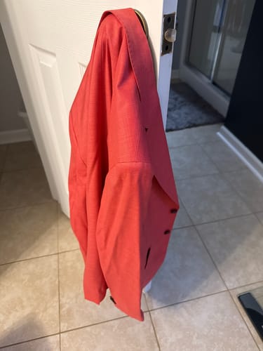 Customer photo review of Chili Pepper Red Cross Dyed Solid Sport Coat