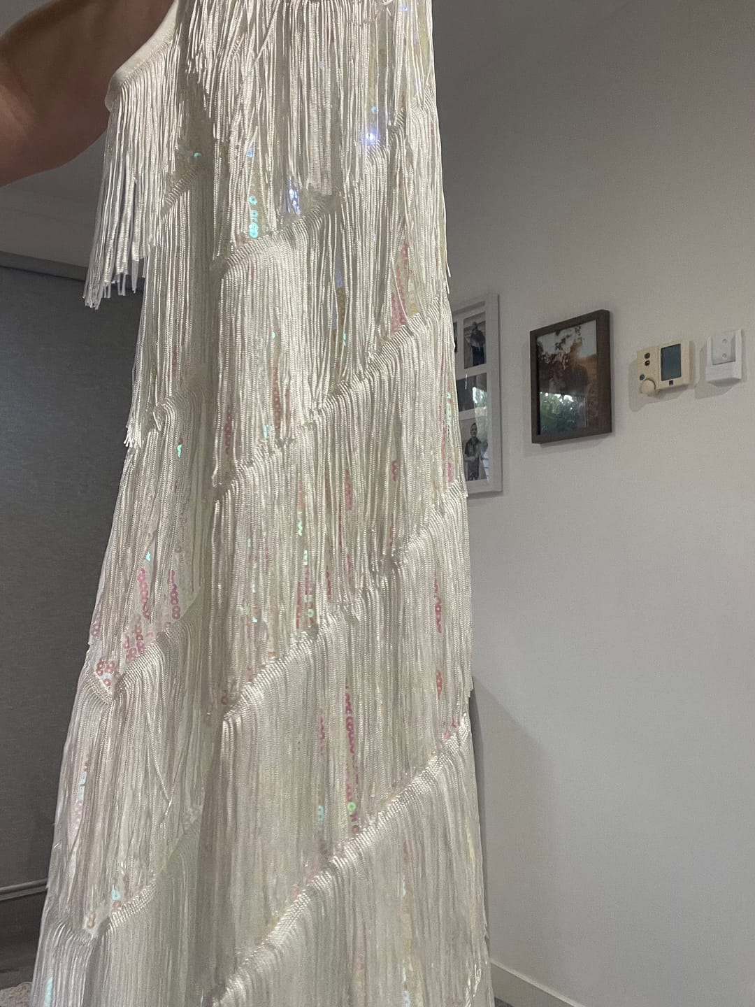 Customer photo review of White Fringe Flapper Dress