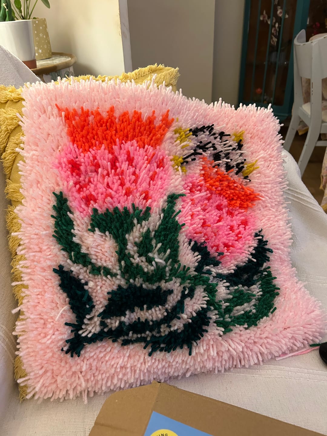 Customer photo review of Sugarbush Latch Hook Cushion Kit