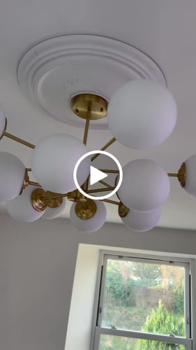 Customer video review of 12-Light Two-tier Sputnik Opal Globe Chandelier