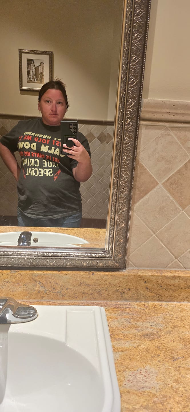 Customer photo review of Husband's True Crime Special T-shirt