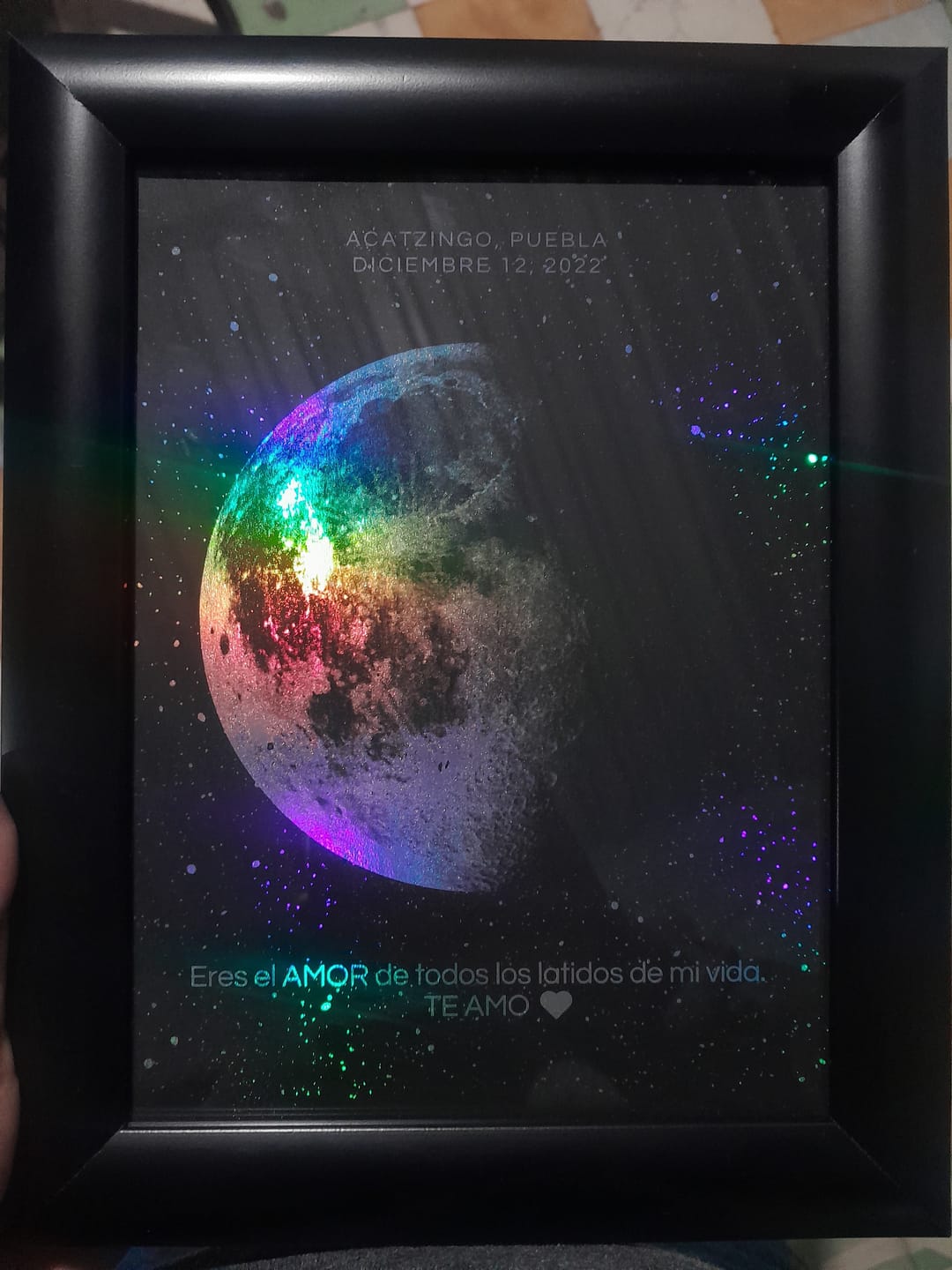 Customer photo review of Mapa Lunar Holográfico