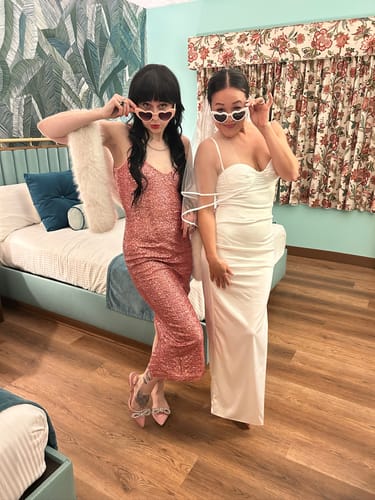 Customer photo review of Glitz & Glamour Dress in Pink Sequins - Vixen by Micheline Pitt