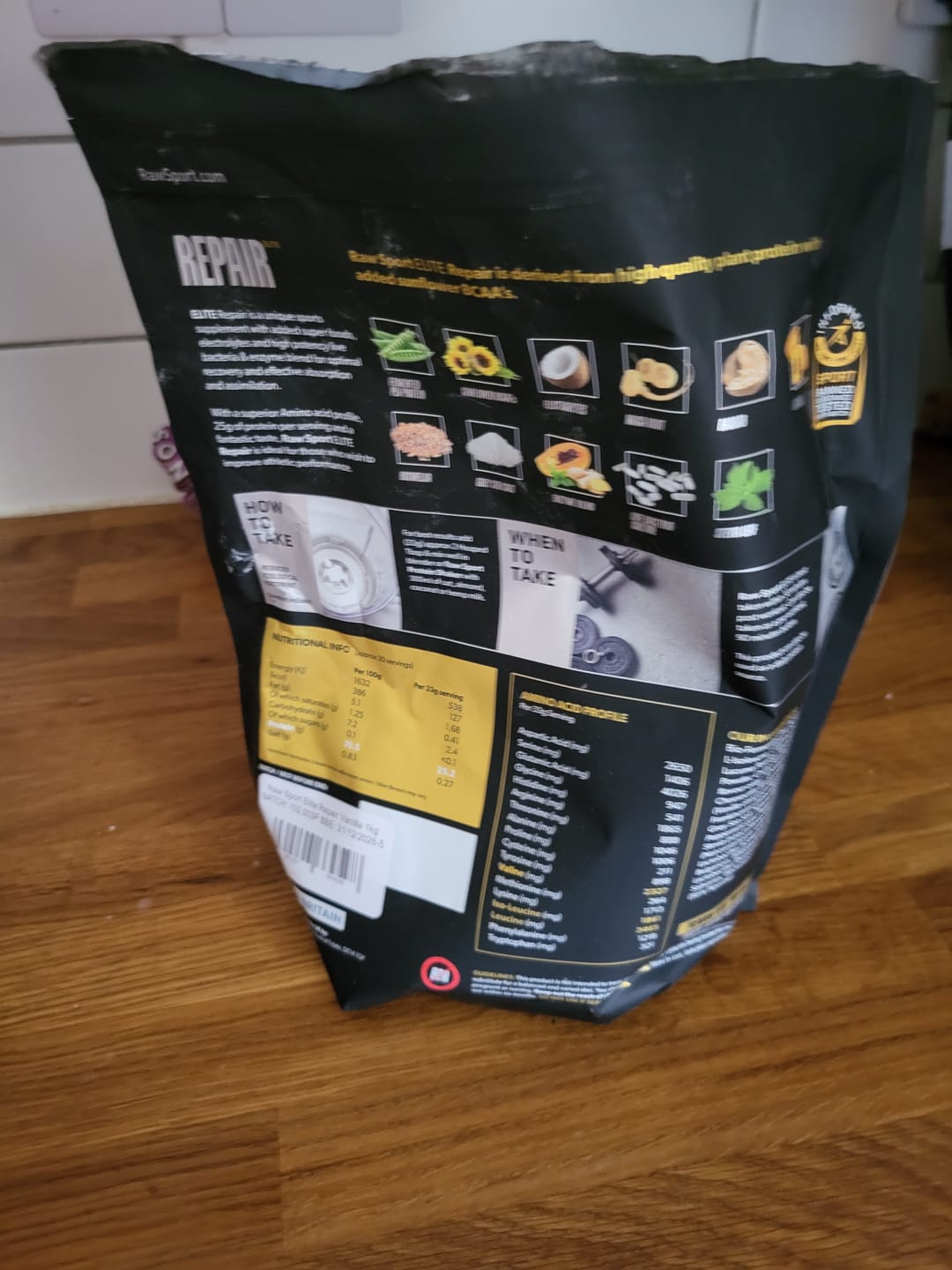 Customer photo review of Elite Repair Protein Powder