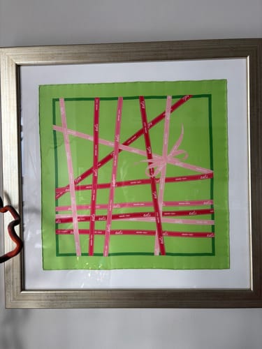Customer photo review of Bolduc Ribbon Framed Vintage Silk Scarf 24"