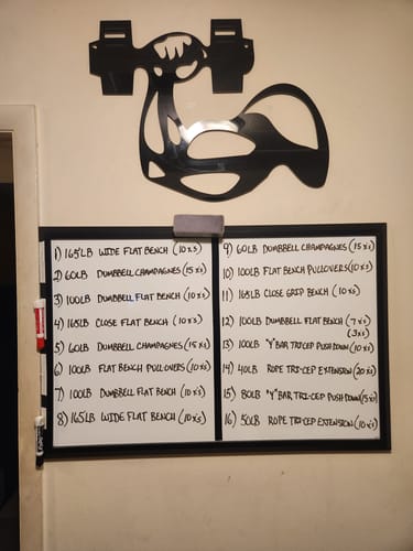 Customer photo review of Dumbbell - Metal Wall Art