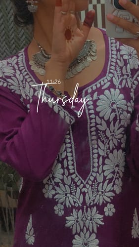 Customer photo review of Samara Deep Purple Long Rayon Kurta