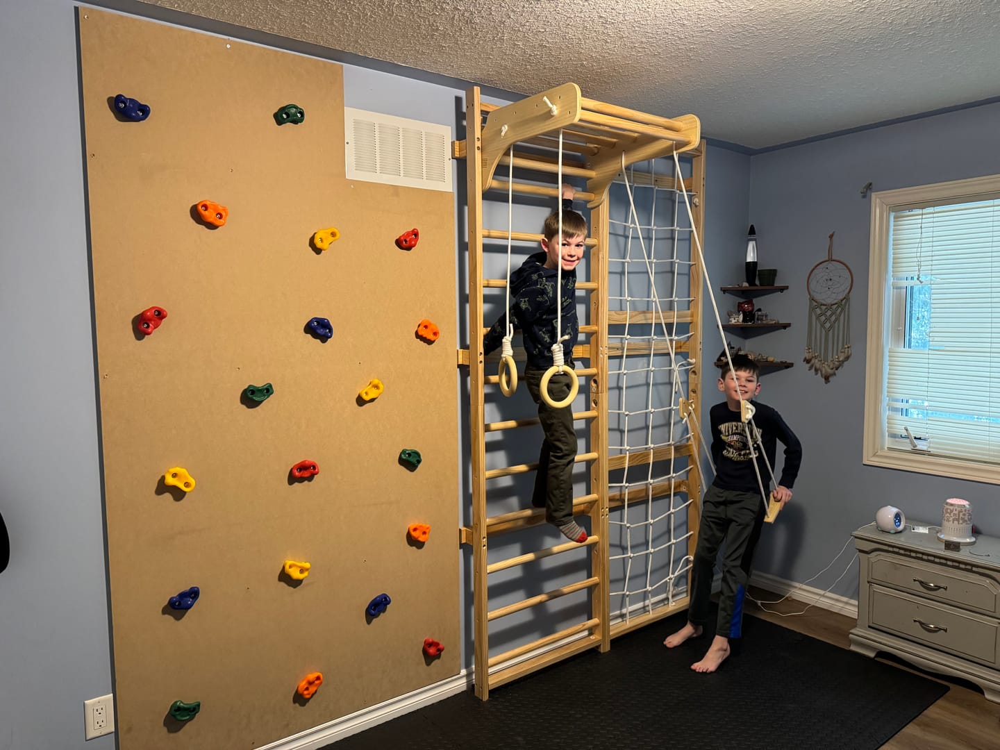 Customer photo review of Neem Swedish Wall Ladder & Indoor Wooden Climber for Kids – Home Gym Playset