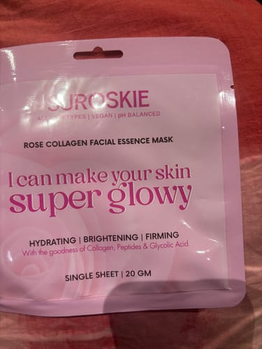 Customer photo review of Rose Collagen Facial Essence Mask Pack Of 3