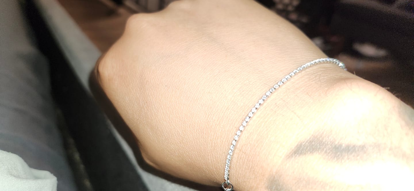 Customer photo review of Moissanite Micro Tennis Bracelet - 925 Silver - D Colour - VVS1