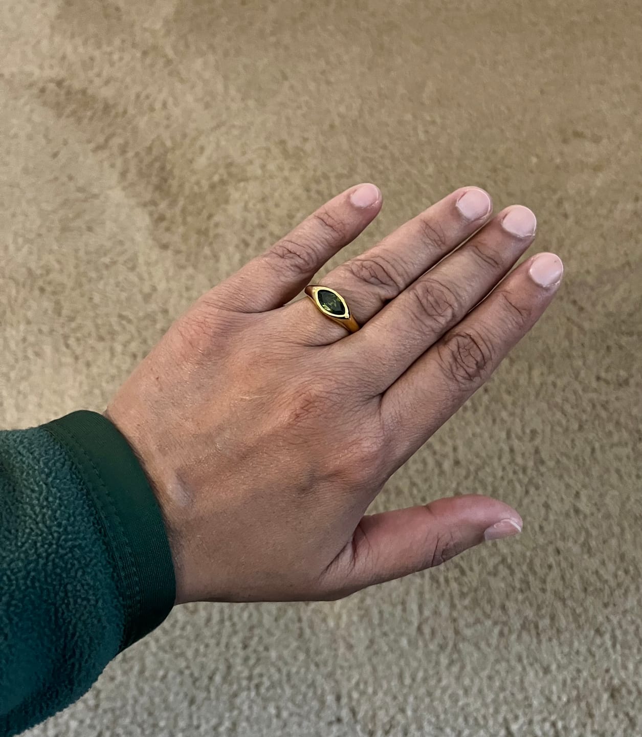 Customer photo review of Green Arizona Crystal Ring