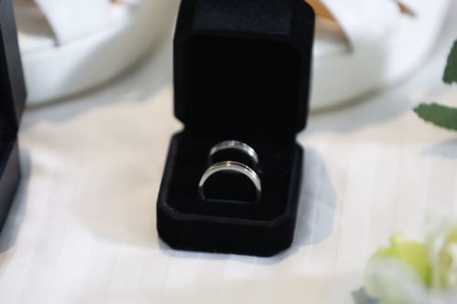 Customer photo review of Tallinn Two Tone Wedding Rings