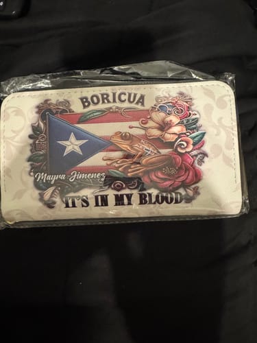 Customer photo review of Boricua It's my blood - Personalized Leather Clutch Purse BOR01BC