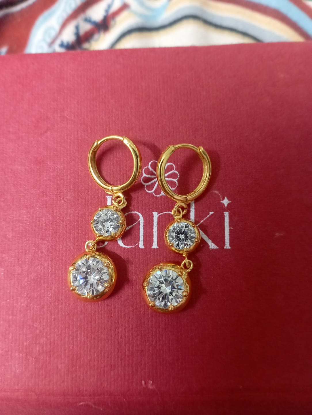 Customer photo review of Graduating Diamond Solitaire Earrings
