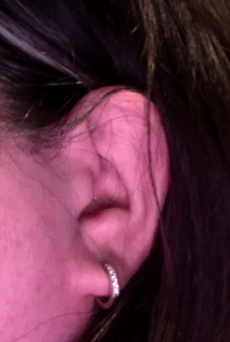 Customer photo review of Moissanite Hoop Earrings