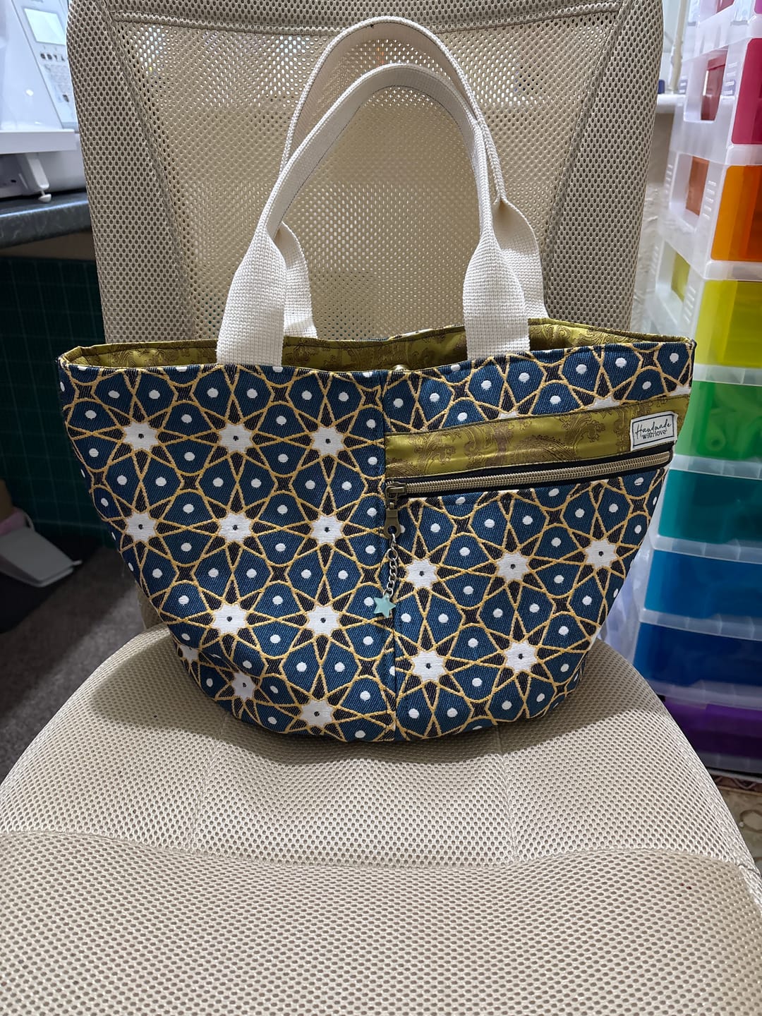 Customer photo review of Abstract Dotted Tiles Tapestry Fabric
