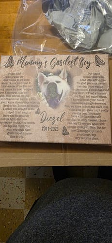 Customer photo review of Dont Cry Sweet Mama Canvas,Personalized Memorial Gift For Loss Of Pet,Loss Of Dog Gift,Pet Sympathy Gift,Pet Memorial Canvas,Pet Lovers Gift