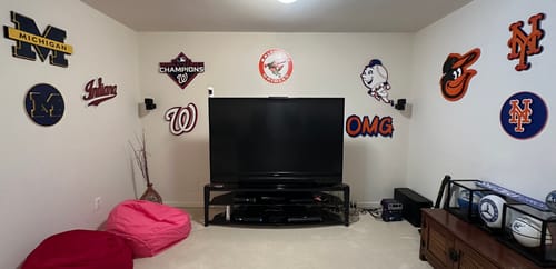 Customer photo review of New York Mets "NY" Orange 3D Vintage Metal Wall Art