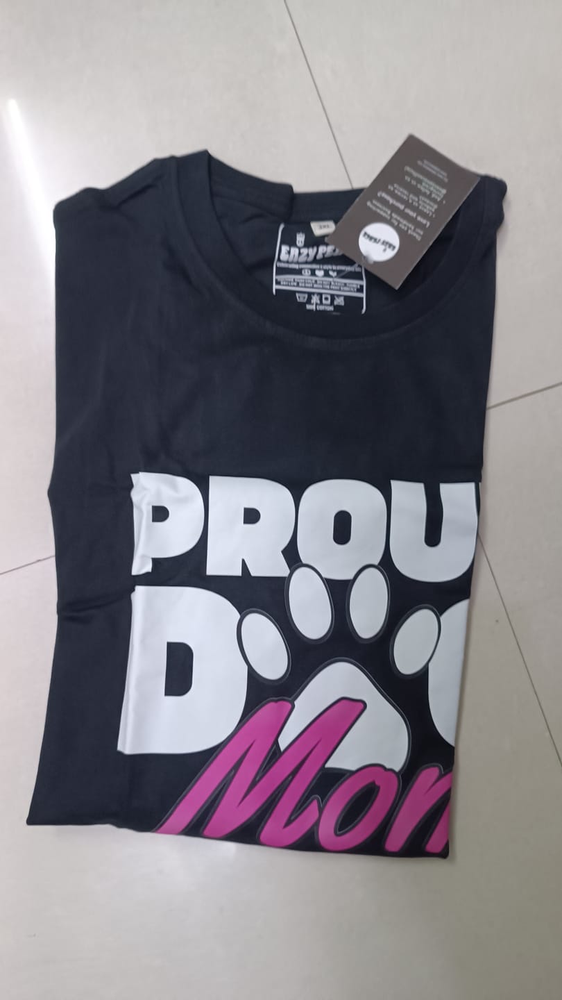 Customer photo review of Proud Dog Mom T-Shirt - Celebrate Your Furry Family