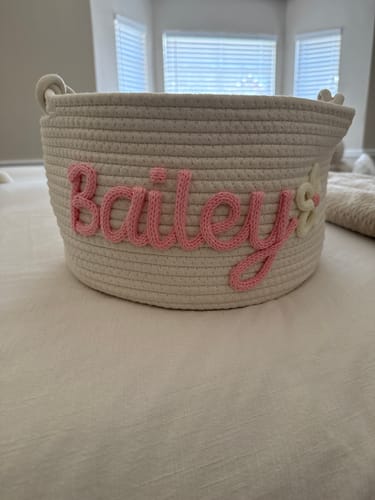 Customer photo review of Baby Knits™ Personalized Knitted Basket