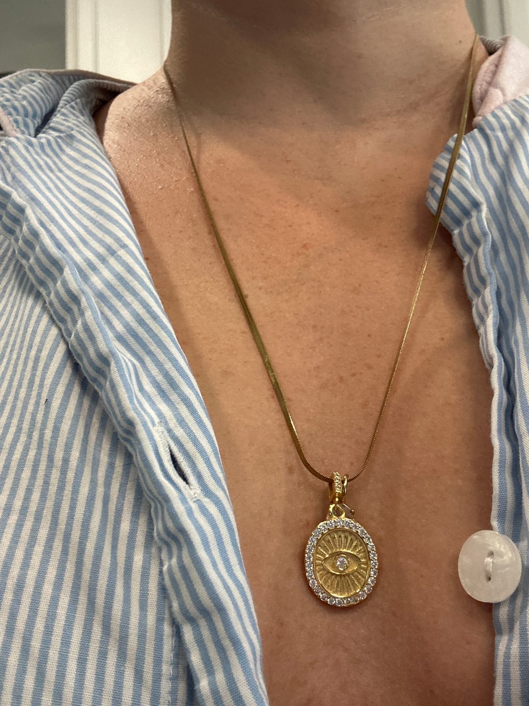 Customer photo review of Evil Eye Necklace