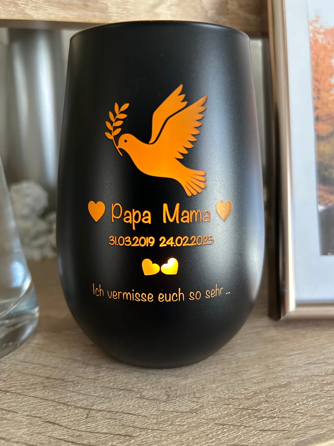 Customer photo review of Wir vermissen dich ... - Individuelles Trauerlicht