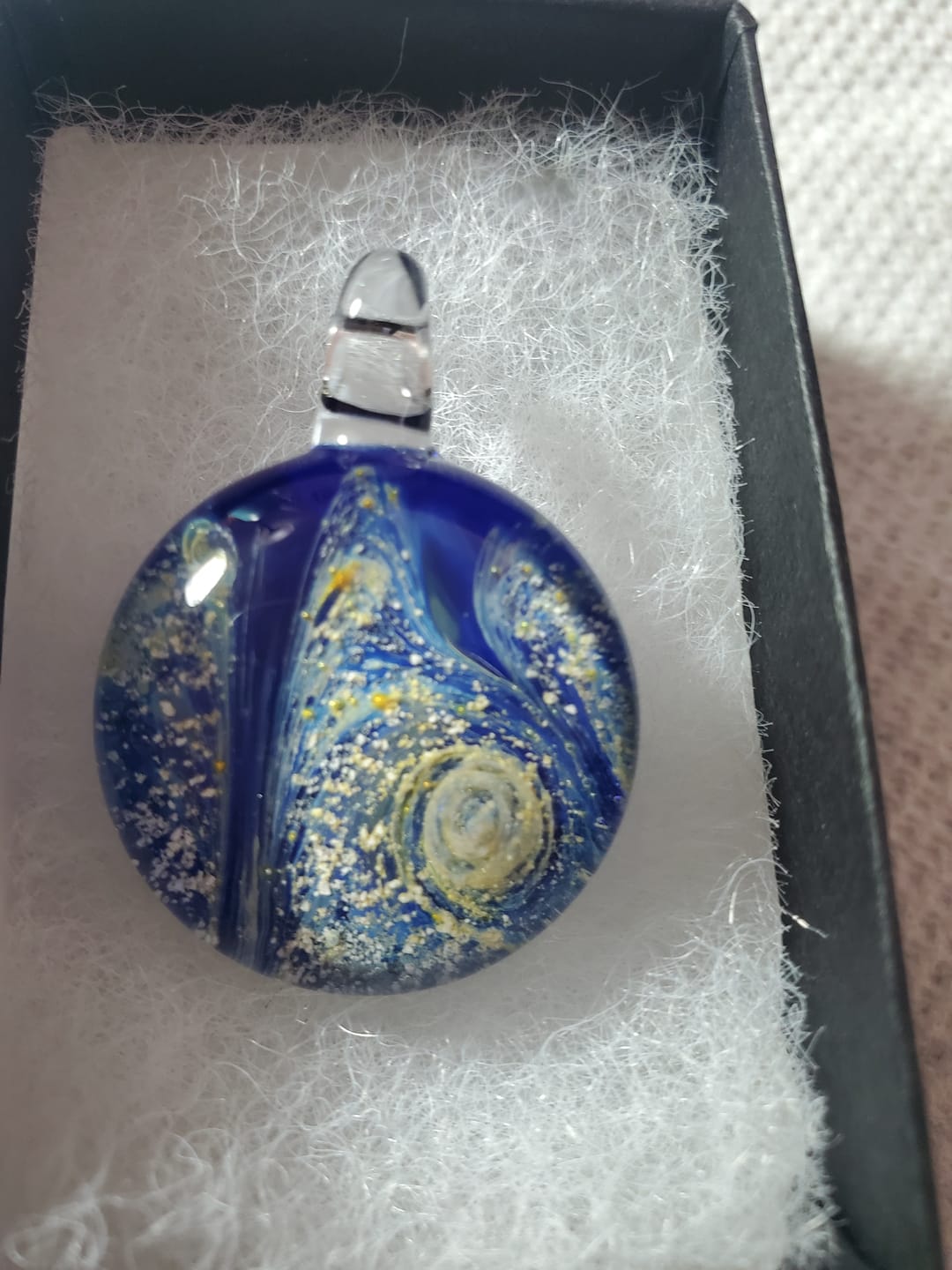 Customer photo review of Nightswirl Cremation Pendant