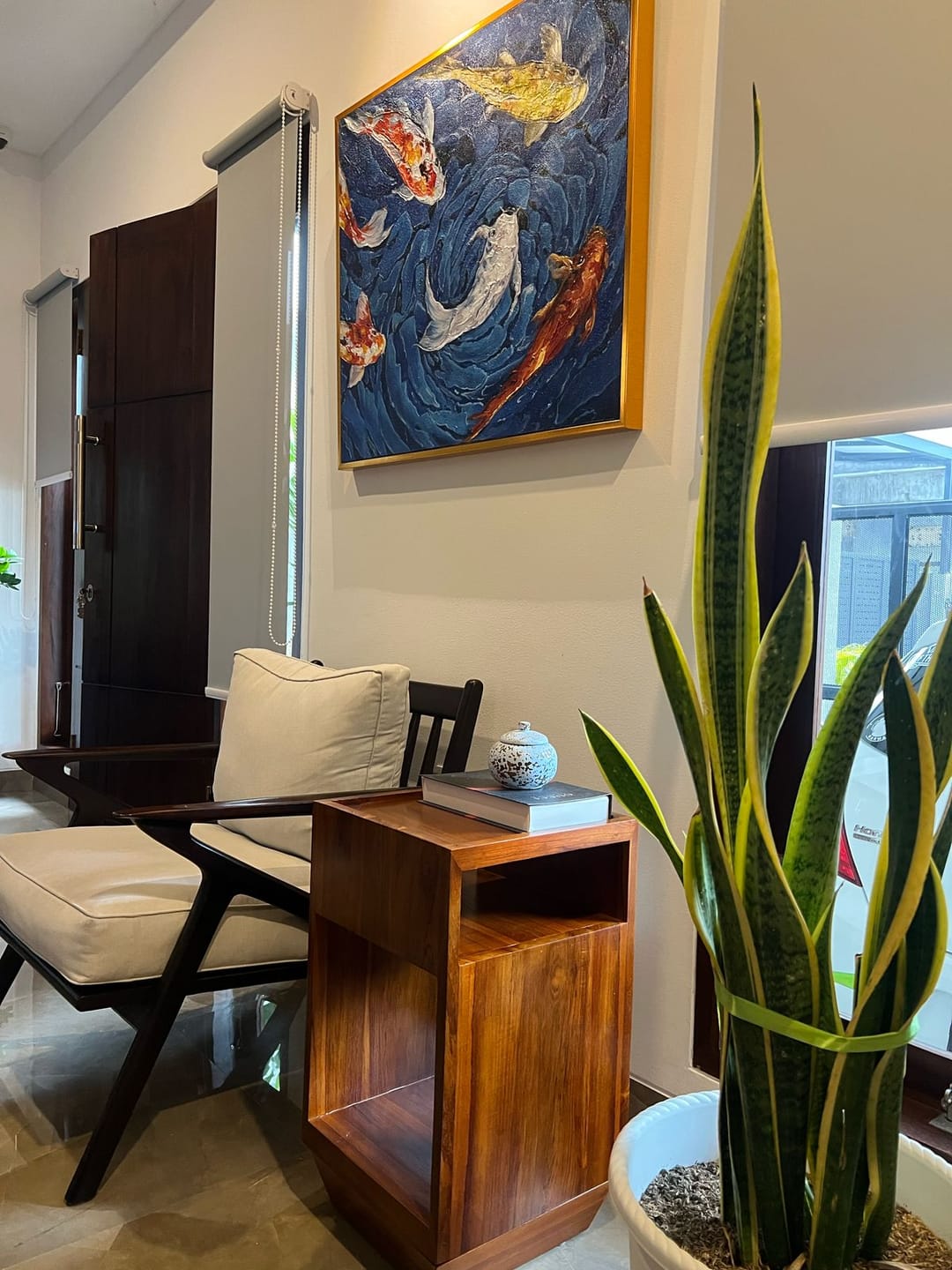 Customer photo review of 360° Rotating Teak Side Table