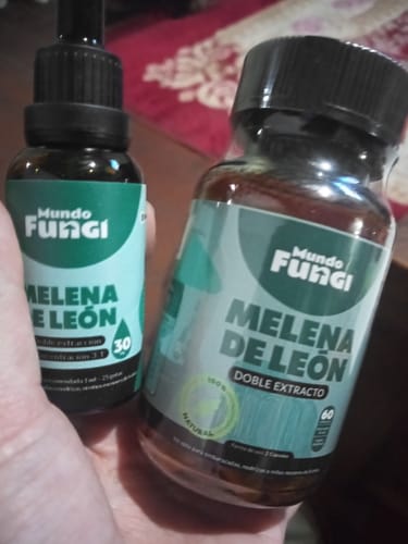 Customer photo review of Melena de León Cápsulas + Gotas - Extracto Ultra Concentrado