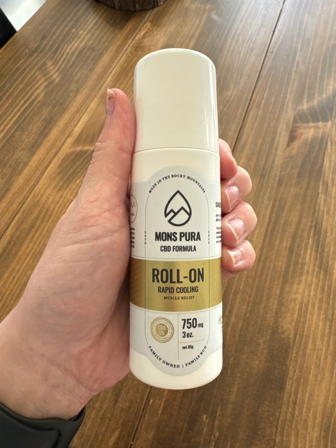 Customer photo review of Rapid Cooling Muscle Relief Roll On 750mg CBD