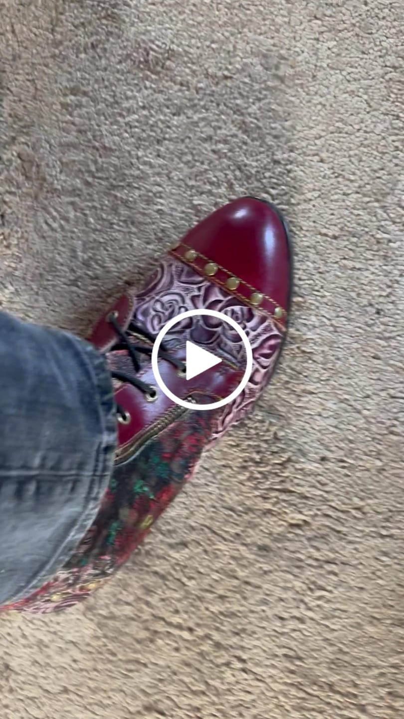 Customer video review of Retro Handmade Leather Patchwork Ankle Boots