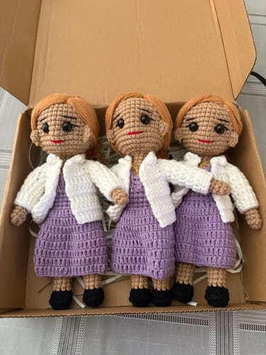 Customer photo review of Dolly® Personalized Crochet Doll with Photo Card