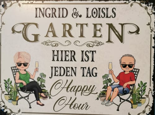 Customer photo review of Personalisiertes Gartenschild mit Namen Anpassbar