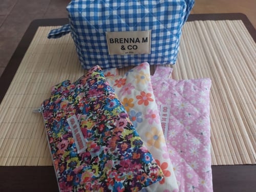 Customer photo review of Mini Confetti Flowers Quilted Zipper Pouch
