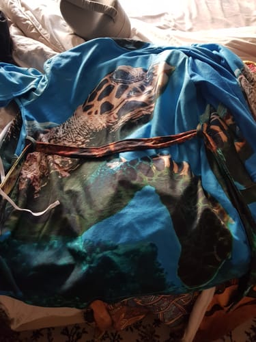 Customer photo review of Sea Turtle Underwater Print Women's Bathrobe